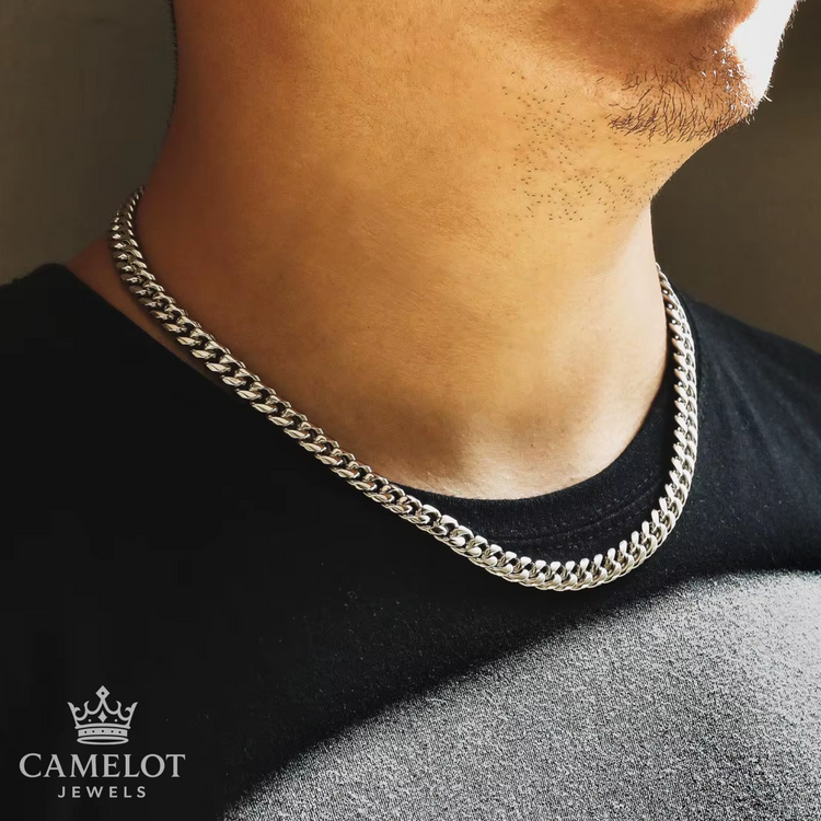 18K Gold Plated Stainless Steel Miami Cuban Curb Link Necklace Chain Men Women