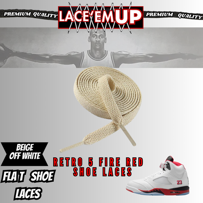 Retro 5 Fire Red Shoe Laces Spotted Splatter Cement , AJ 5 FIRE RED SHOE LACES