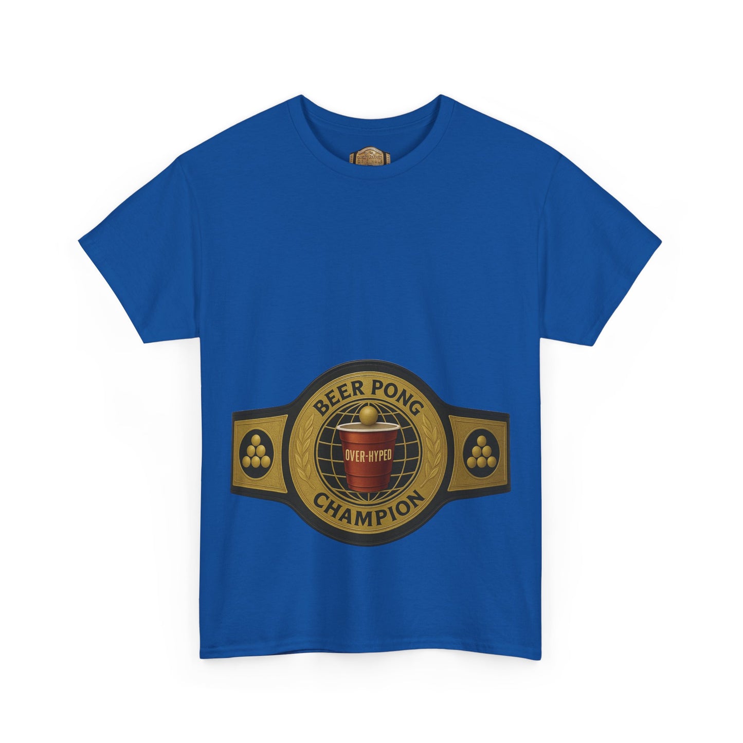 Over-Hyped Beer Pong Champion Black/Gold Shirt – Streetwear Gym Tee for Sneakerheads & Party Kings