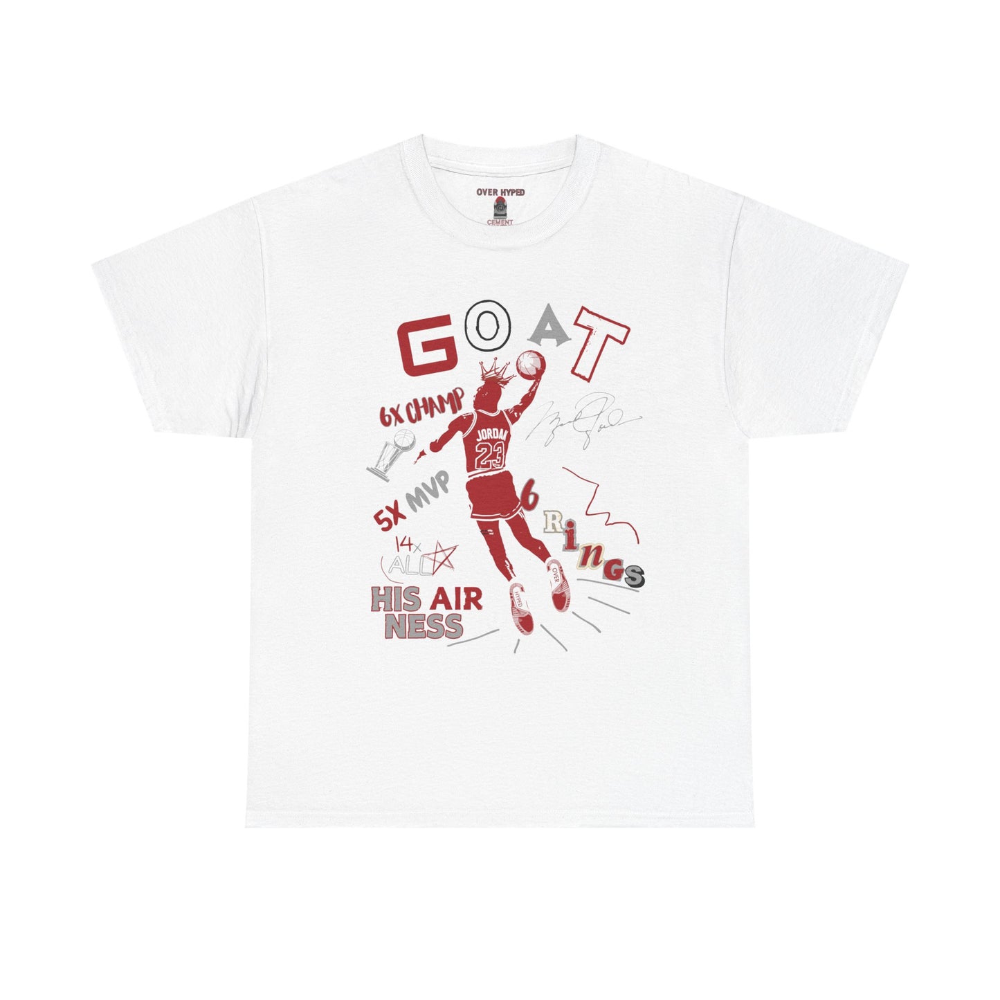 Retro 3 Black Cement/ White Cement  G.O.A.T. Shirt