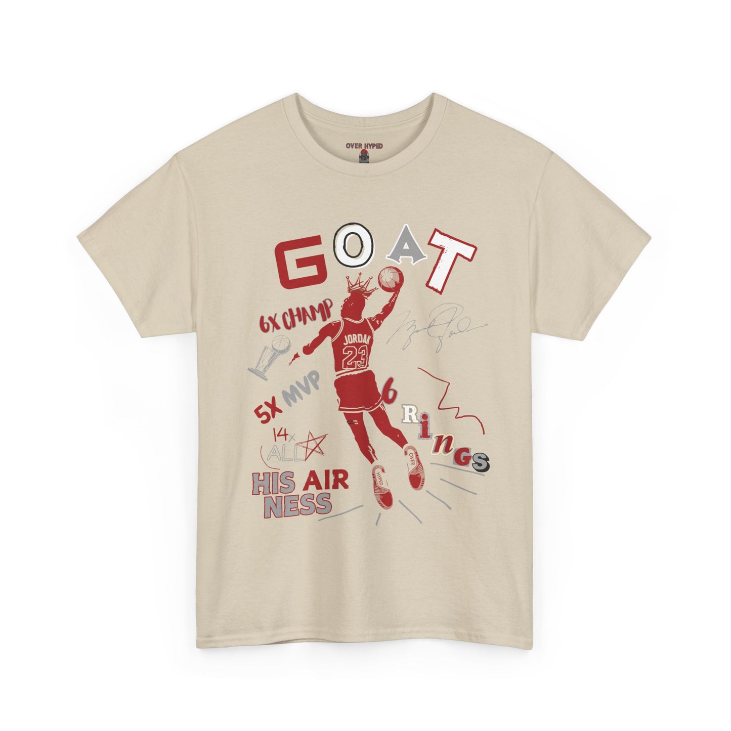 Retro 3 Black Cement/ White Cement  G.O.A.T. Shirt