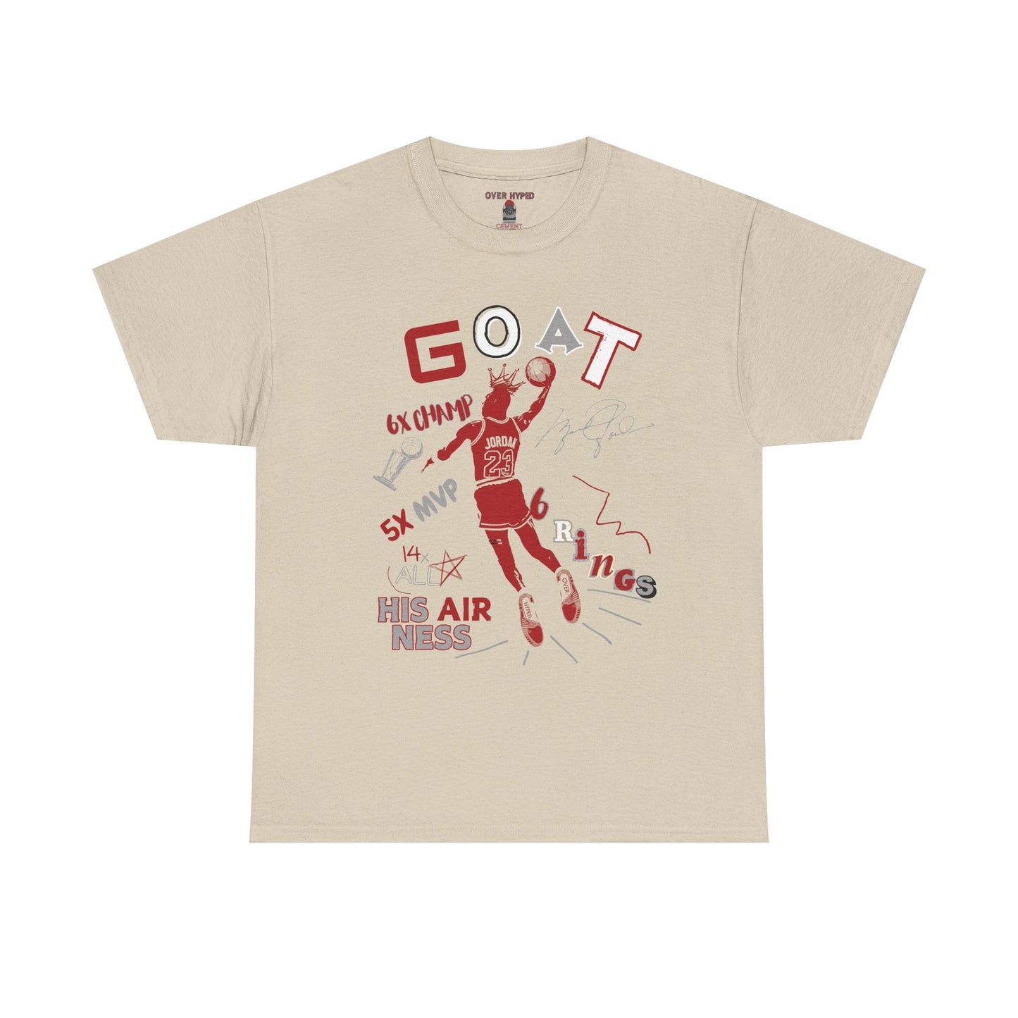 Retro 3 Black Cement/ White Cement  G.O.A.T. Shirt
