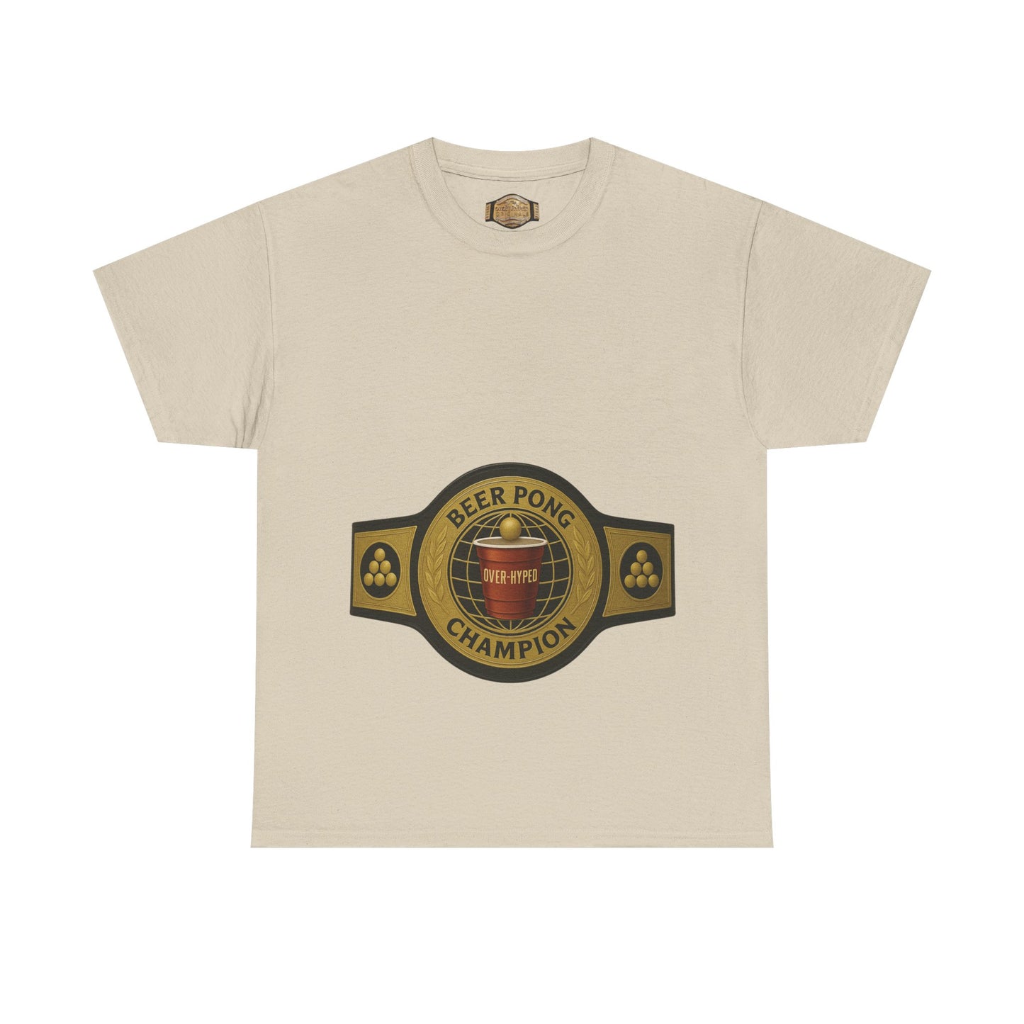 Over-Hyped Beer Pong Champion Black/Gold Shirt – Streetwear Gym Tee for Sneakerheads & Party Kings
