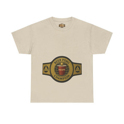 Over-Hyped Beer Pong Champion Black/Gold Shirt – Streetwear Gym Tee for Sneakerheads & Party Kings